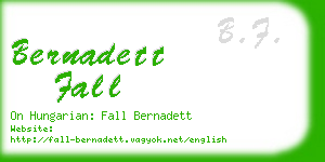 bernadett fall business card